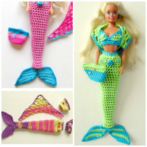 Crochet pattern mermaid tail barbie doll