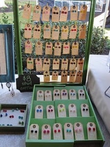 Displaying earring on small cards