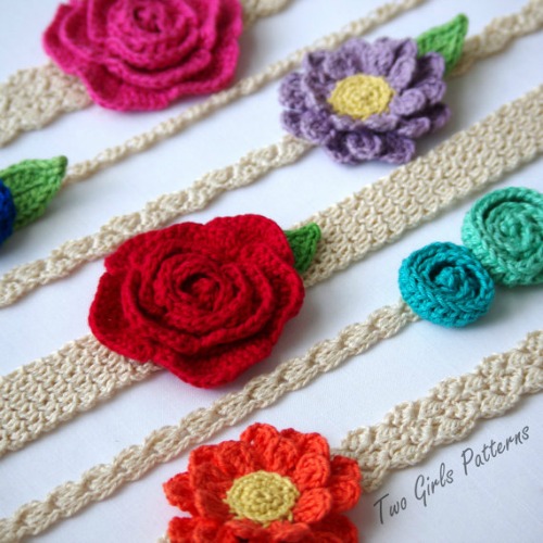 crochet pattern flower headband