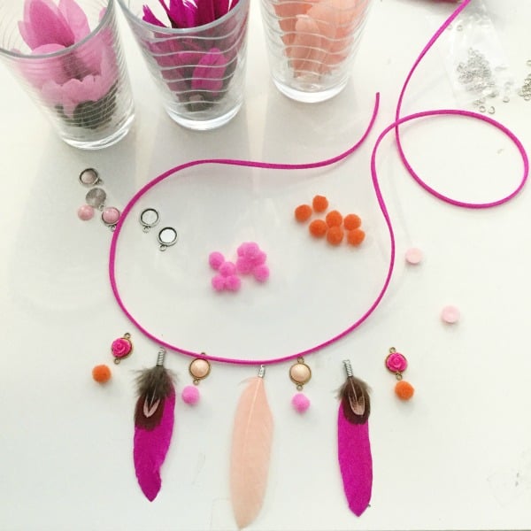 make your own ibiza feather necklace