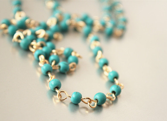 turquoise and gold chain